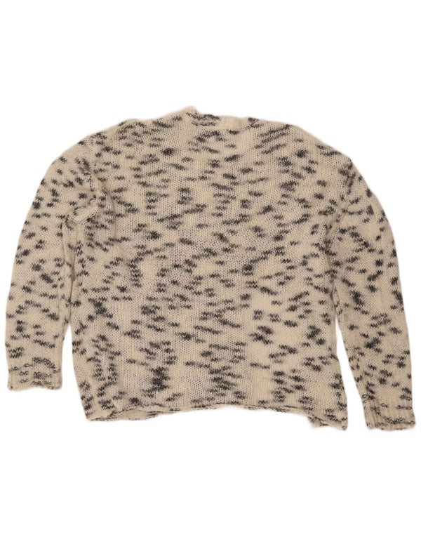 ZARA ženski džemper s okruglim izrezom UK 16 Large Off White Flecked