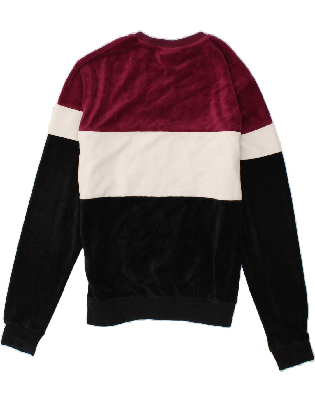 FILA Womens Velour Sweatshirt Jumper UK 10 Small Multicoloured Colourblock Vintage Fila and Second-Hand Fila from Messina Hembry 