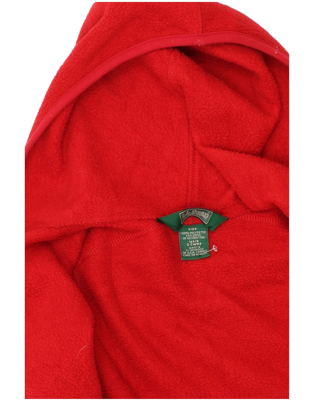 Flis jakna s kapuljačom L.L.Bean za dječake 5-6 godina srednje crvene boje od poliestera