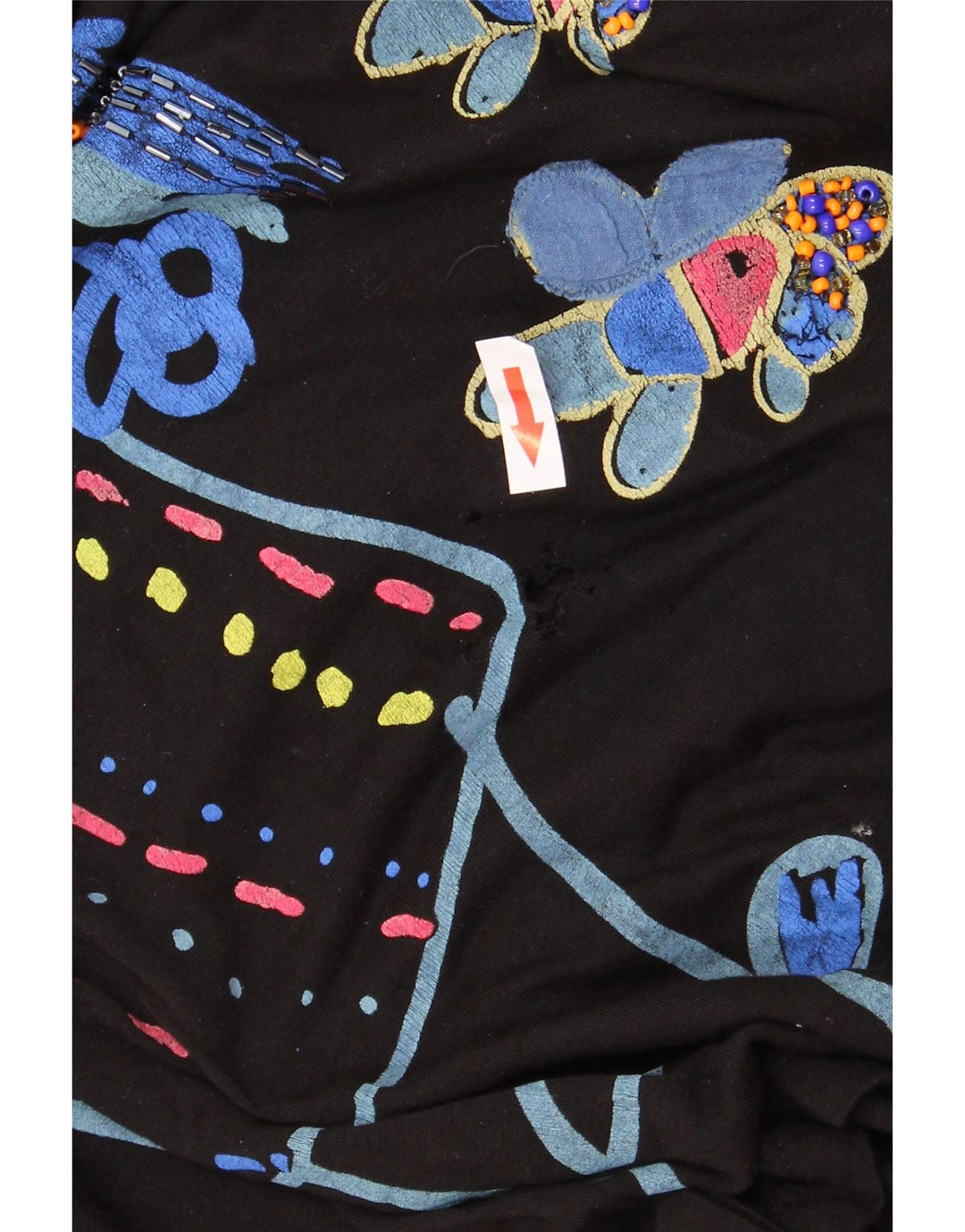 DESIGUAL Ženska majica dugih rukava s grafikama UK 16 velika crna