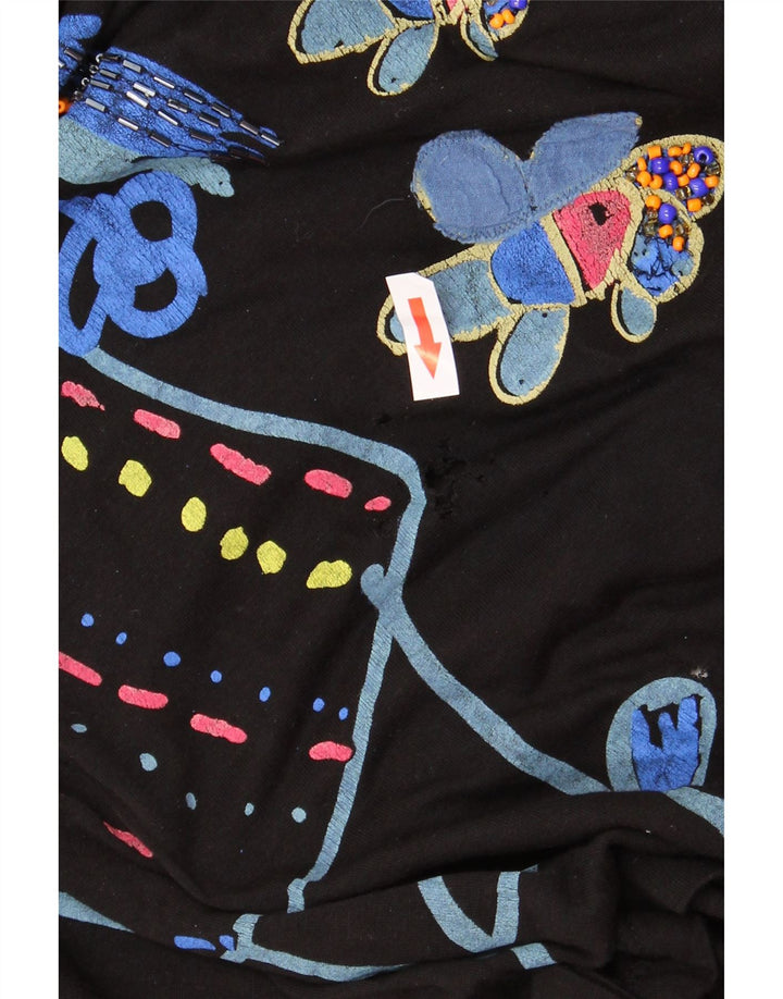 DESIGUAL Ženska majica dugih rukava s grafikama UK 16 velika crna