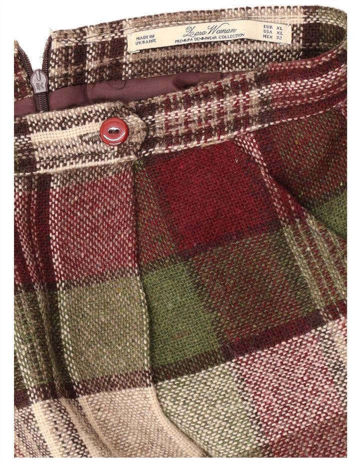 Leara ženska plisirana suknja XL W32 Bordo karirano