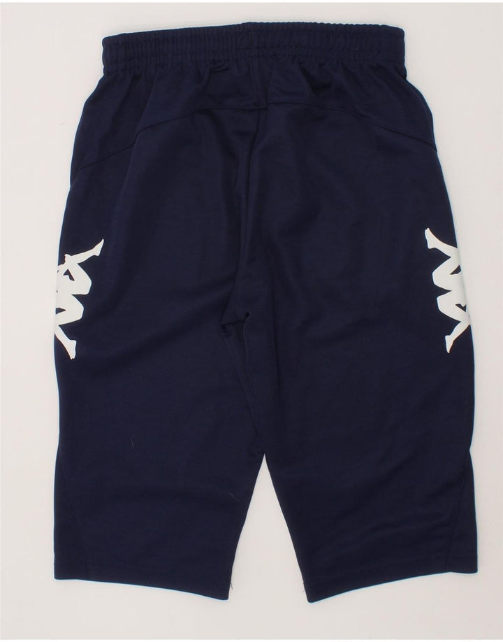 KAPPA Boys Graphic Bermuda Sport Shorts 9-10 Years  Navy Blue Polyester Vintage Kappa and Second-Hand Kappa from Messina Hembry 