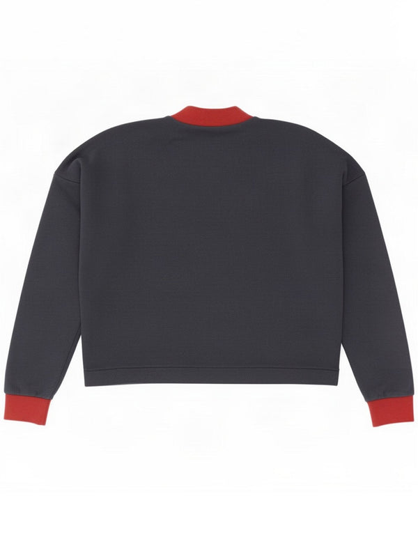 Adidas Womens Graphic Sweatshirt Jumper UK 8/10 Small Navy Blue Colourblock