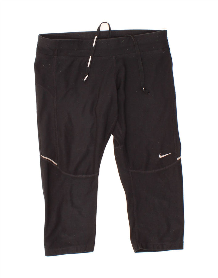 NIKE Womens Dri Fit Capri Tracksuit Trousers UK 10 Small  Black Polyester Vintage Nike and Second-Hand Nike from Messina Hembry 