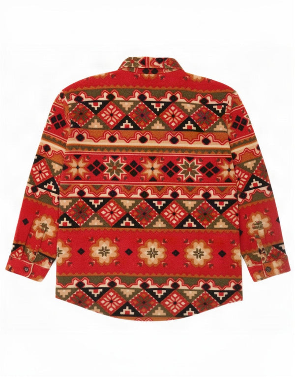 Vintage muška flis jakna UK 42 XL crvena geometrijska