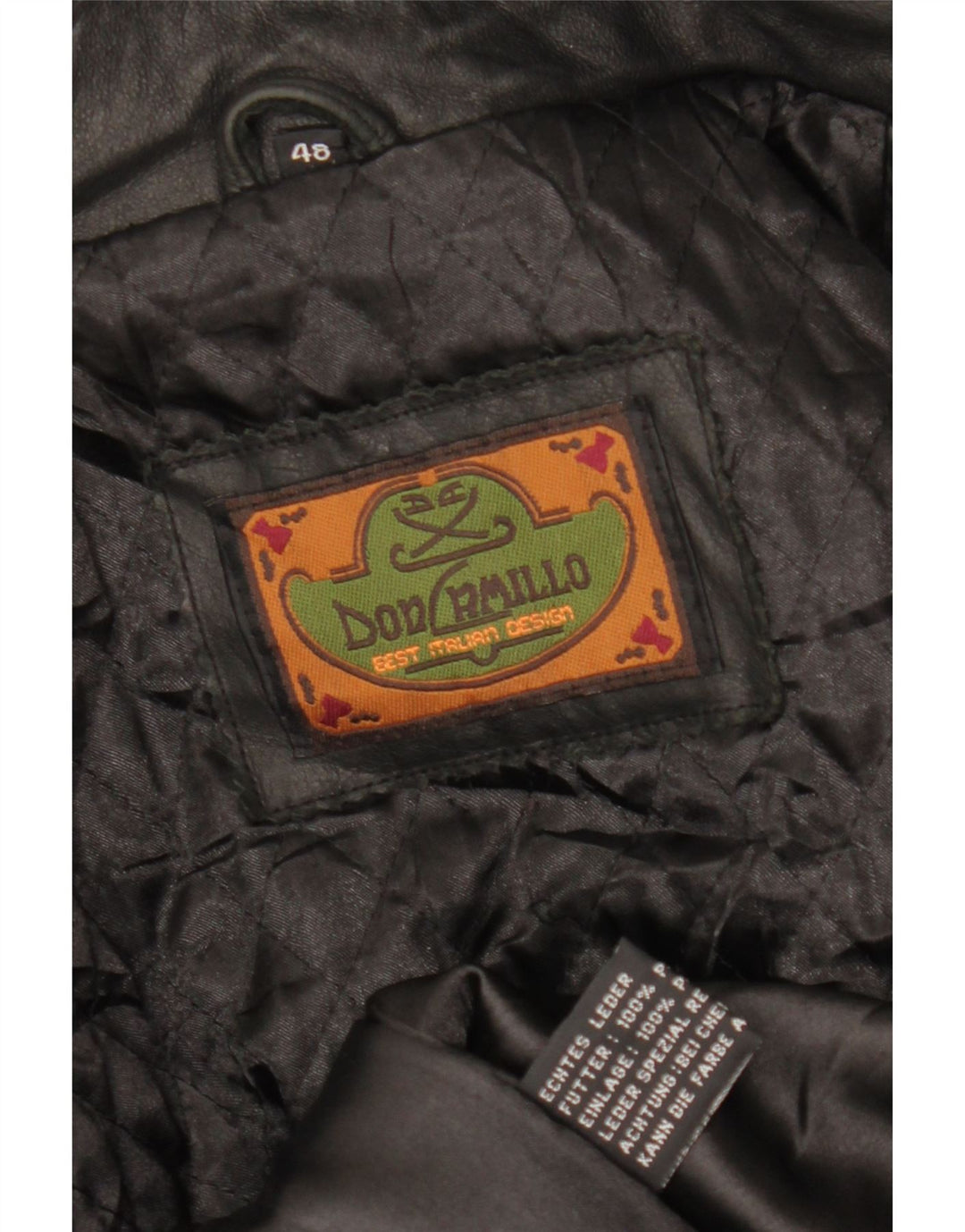 DON CAMILLO muška kožna jakna IT 48 srednje crna koža