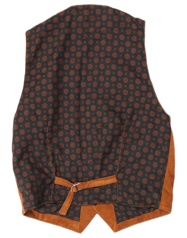 Vintage muški prsluk od brušene kože UK 38 srednje smeđe kože