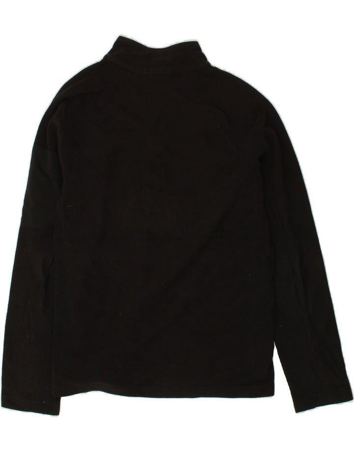 EDDIE BAUER Mens Zip Neck Fleece Jumper Medium Black Polyester Vintage Eddie Bauer and Second-Hand Eddie Bauer from Messina Hembry 