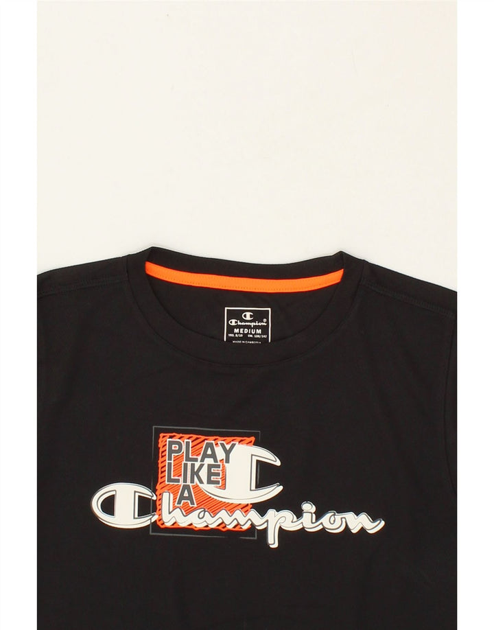 CHAMPION Boys Graphic Vest Top 9-10 Years Medium Black Polyester Vintage Champion and Second-Hand Champion from Messina Hembry 