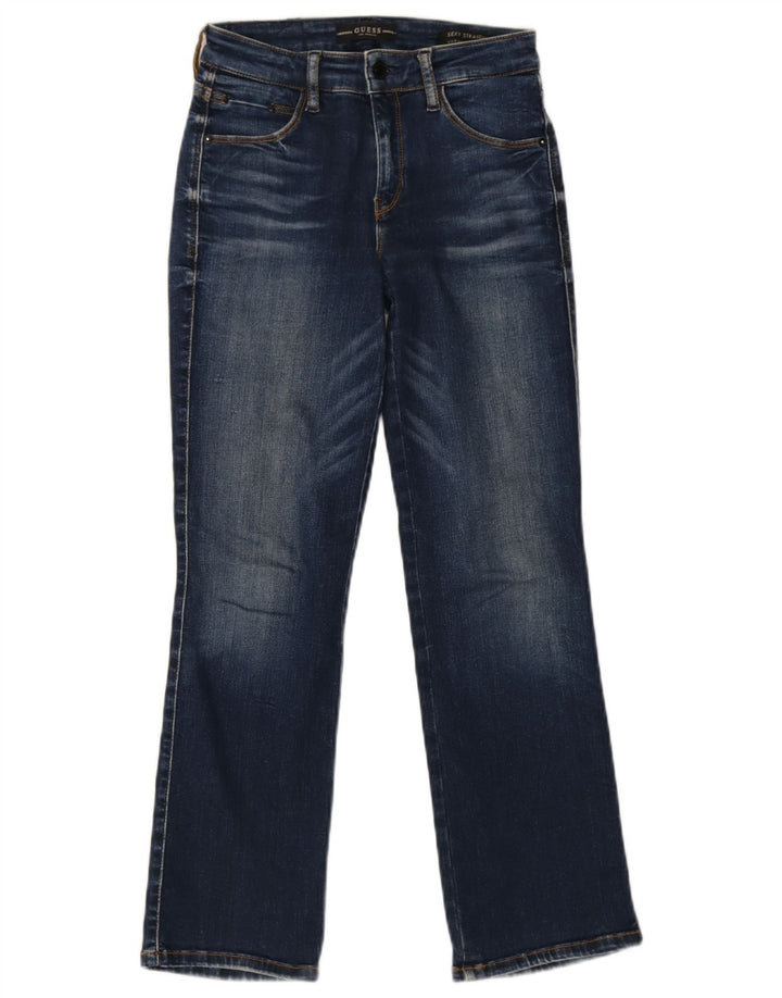 Guess Ženske Curvy Straight Traperice W24 L26 Plavi pamuk