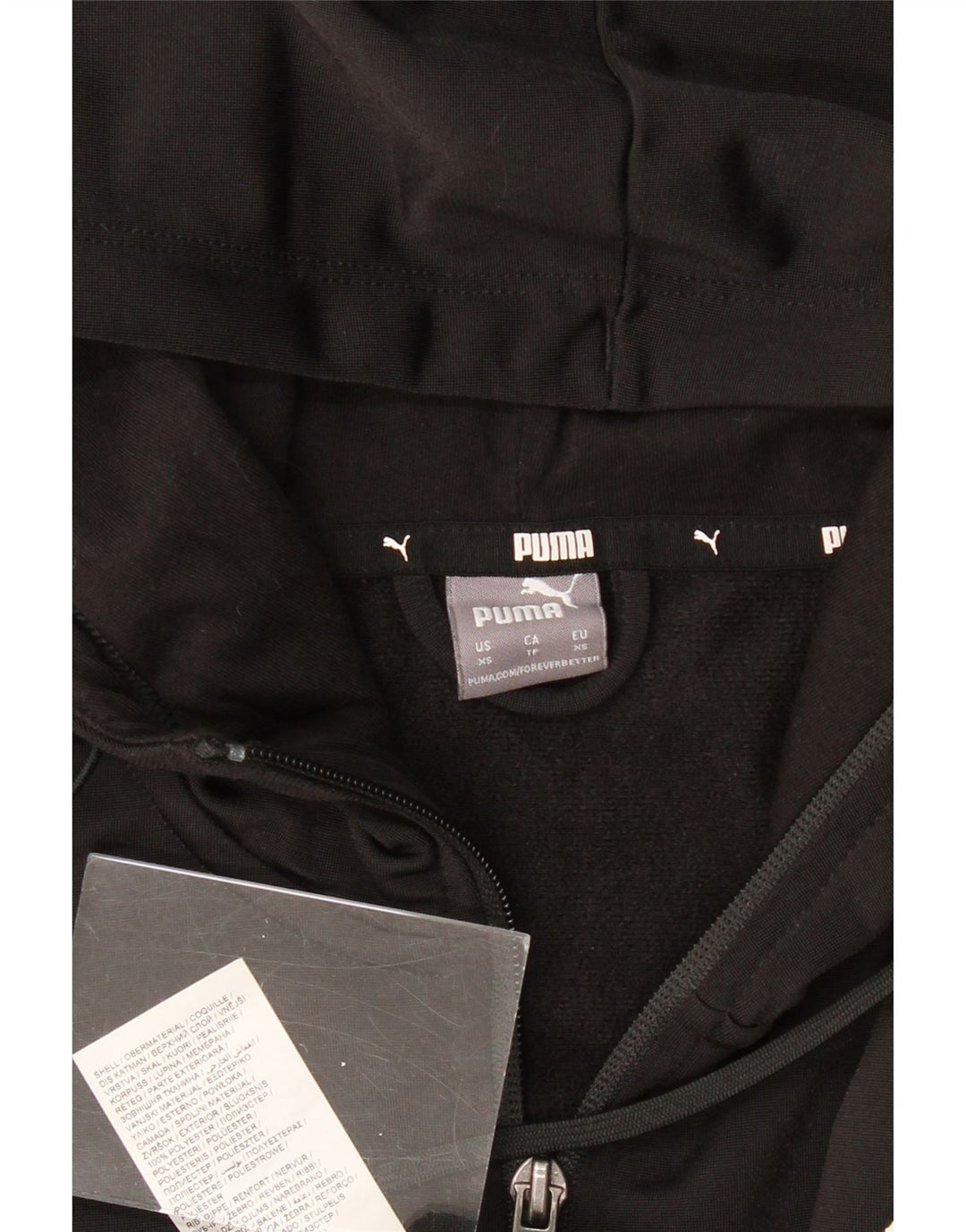 PUMA muški pulover s kapuljačom s patentnim zatvaračem XS crni poliester