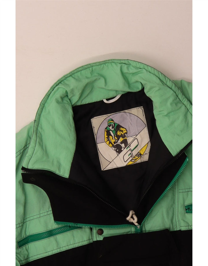 VINTAGE Muški skijaški kombinezon Veliki tirkizni poliamid u blokovima boja