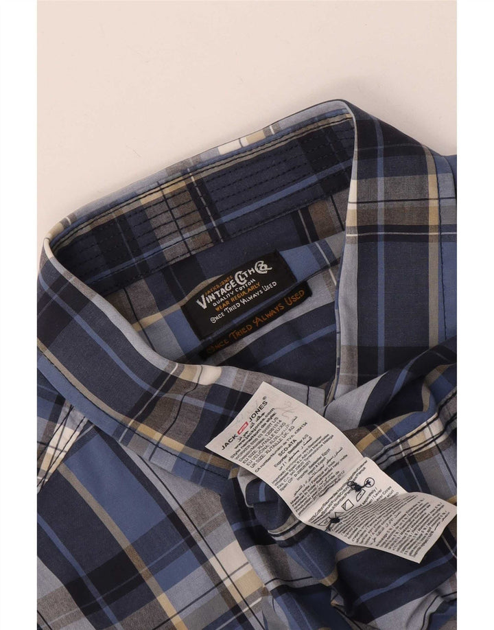 Jack & Jones muška košulja XL plavi karirani pamuk