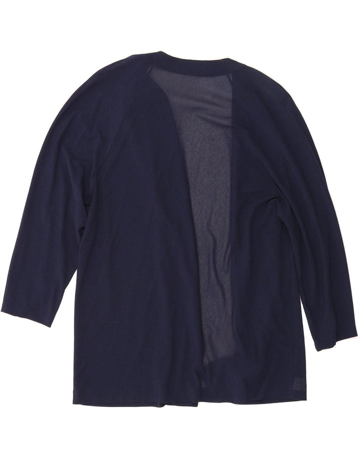 VINTAGE Womens 3/4 Sleeve Cardigan Top IT 46 Large Navy Blue Polyester Vintage Vintage and Second-Hand Vintage from Messina Hembry 