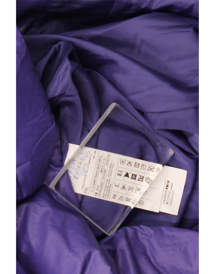 BENETTON Podstavljena jakna s kapuljačom za djevojčice 11-12 godina 2XL Ljubičasti poliester