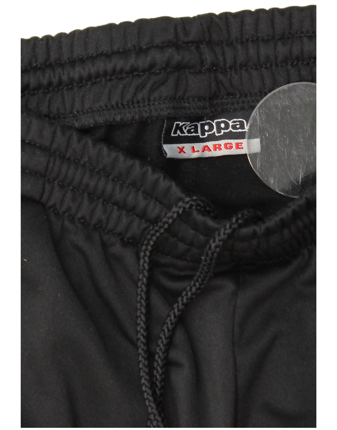 KAPPA muške trenirke s grafičkim motivima, hlače za trčanje XL, crni poliester