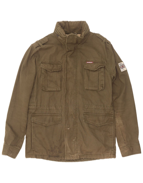 Superdry muška šerpa vojna jakna s kapuljačom UK 40 Large kaki pamuk