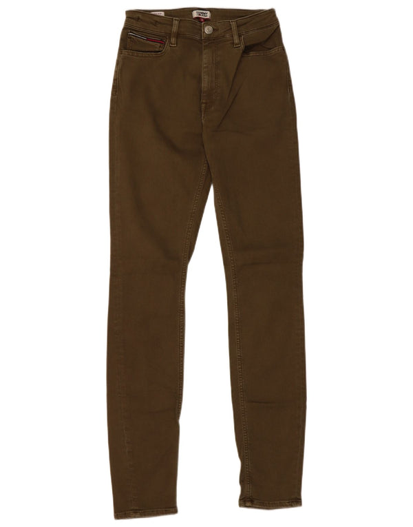 Ženske uske traperice visokog struka Tommy Hilfiger W27 L32 Kaki