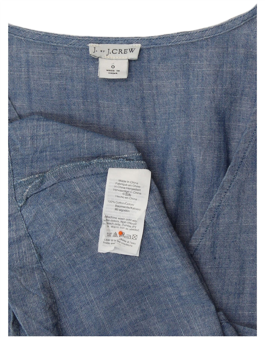 J. CREW Ženska bluza Top US 0 XS plavi pamuk