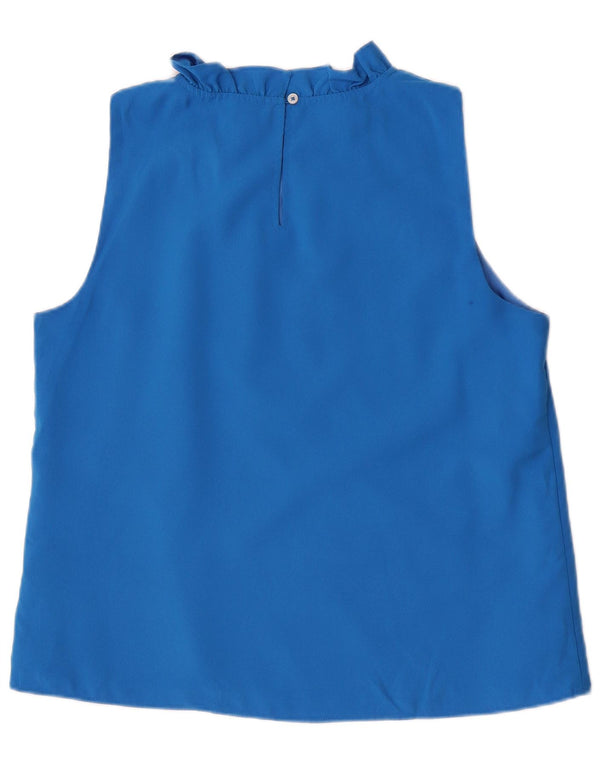 J. Crew ženski gornji dio bluze bez rukava UK 14 srednje plavi poliester