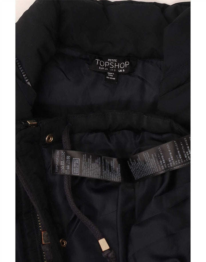 Topshop ženska podstavljena jakna UK 6 XS tamnoplavi poliester