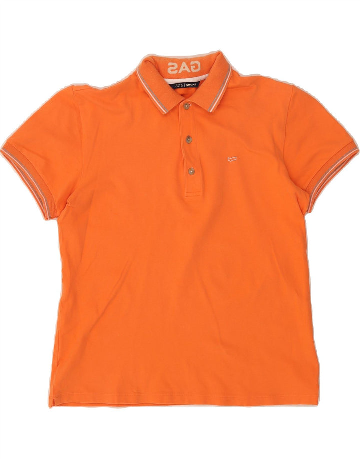 GAS Womens Polo Shirt UK 16 Large Orange Vintage Gas and Second-Hand Gas from Messina Hembry 