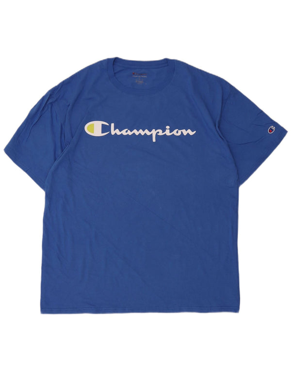 Champion Top majica s grafičkim motivima XL plavi pamuk