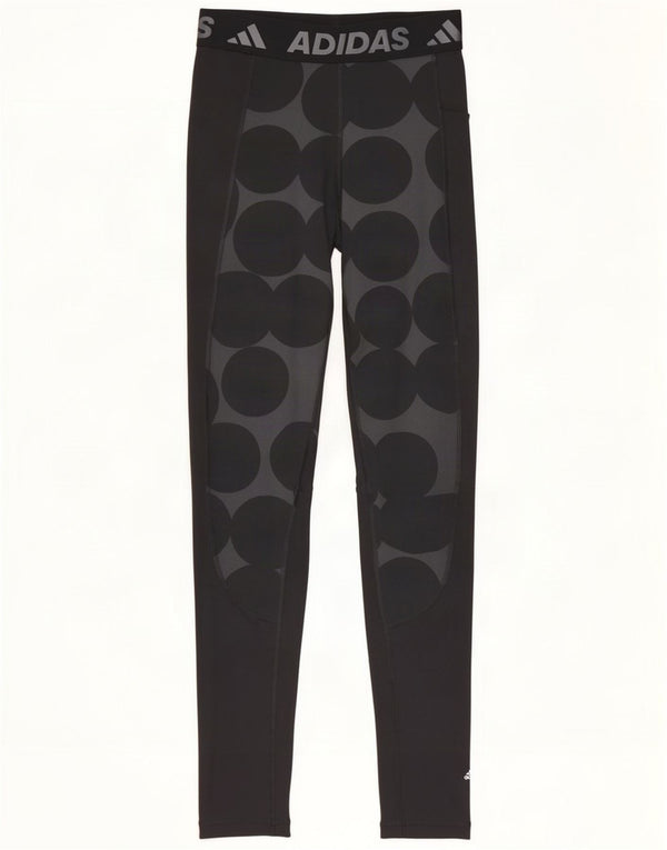 Adidas ženske Marimekko grafičke tajice UK 8/10 male crne točkice