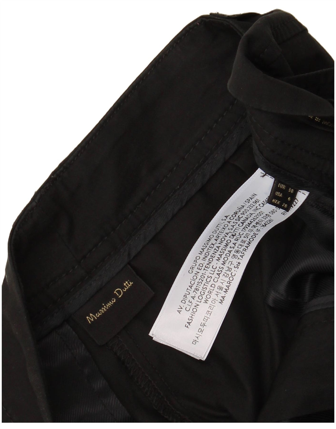 MASSIMO DUTTI Ženske široke chino hlače EU 38 male W28 L26 crne