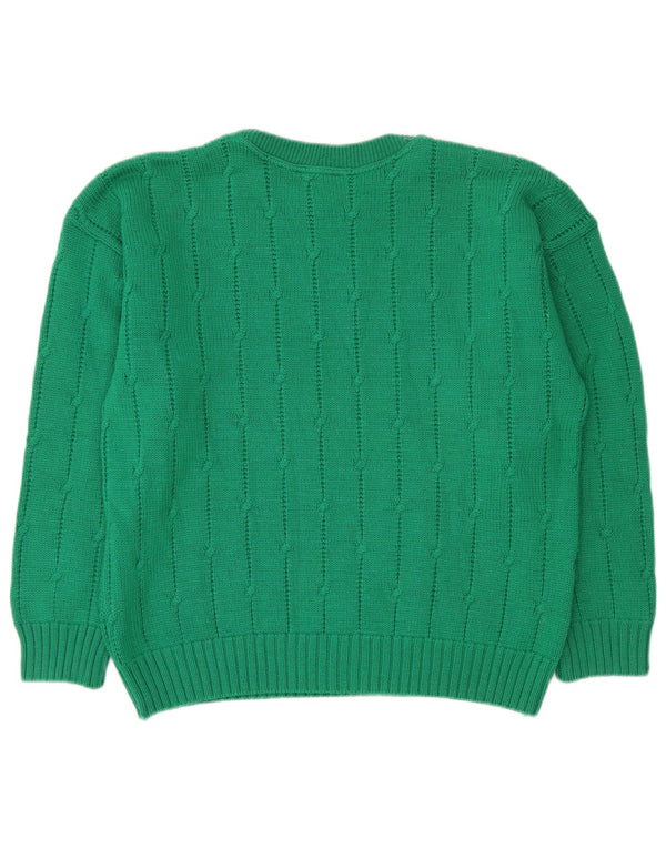 Navigare ženski džemper s morskim izrezom UK 16 Velika zelena vunena