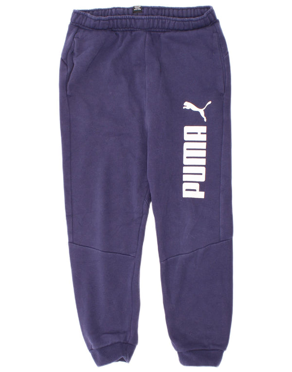 Puma Boys Graphic Trenirka Hlače Joggers 7-8 Years Navy Blue Pamuk