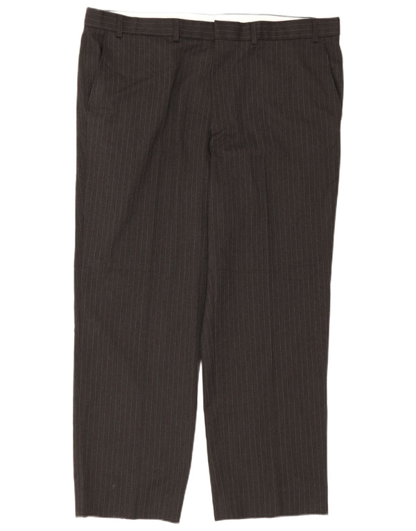 Marks & Spencer muške ravne chino hlače W40 L29 sive pruge