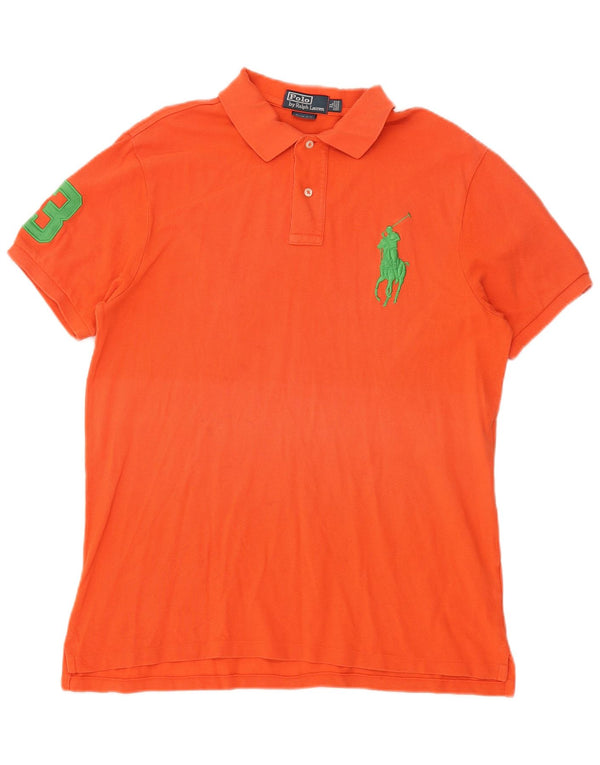 Polo Ralph Lauren muška uska polo majica s grafičkim motivima XL, narančasti pamuk