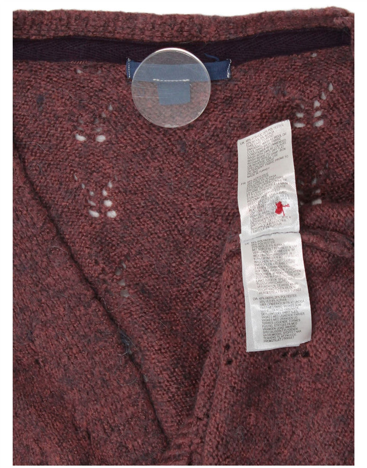 Bijeli ženski džemper slobodnog kroja UK 14 Srednje kestenjasti akril