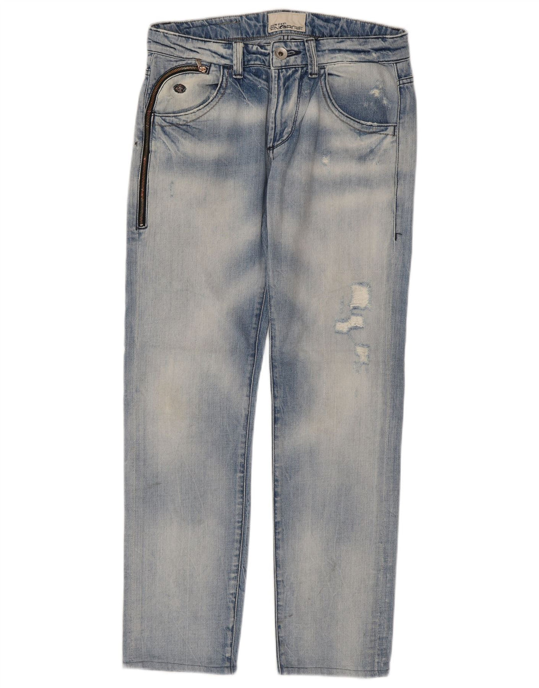 ENERGIE Womens Distressed Straight Jeans W31 L30 Blue Cotton