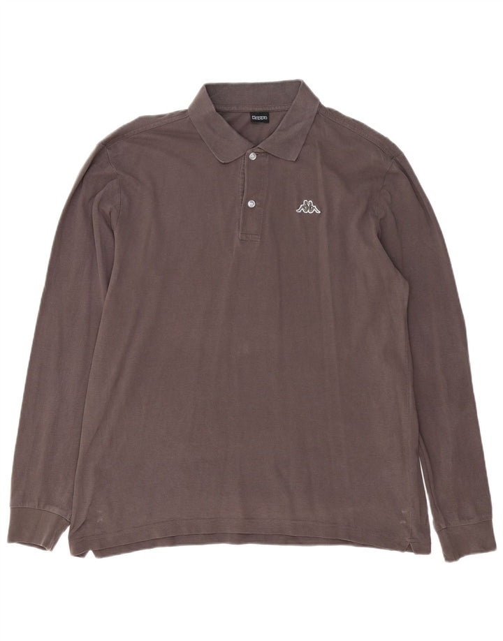 Kappa muška polo majica dugih rukava, veliki sivi pamuk