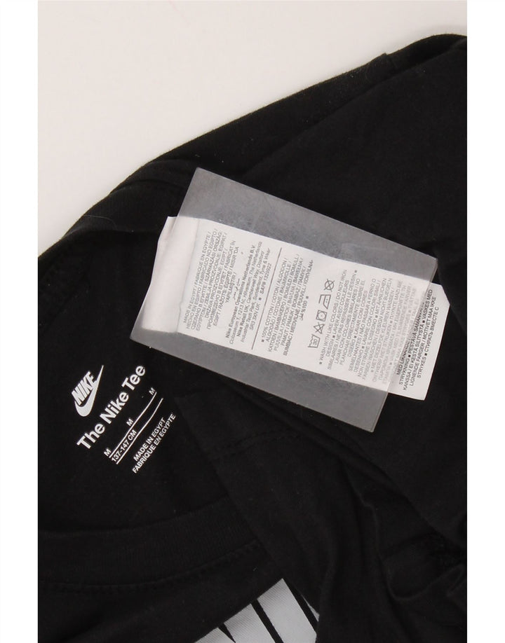NIKE Boys Graphic T-Shirt Top 10-11 Years Medium Black Pamuk