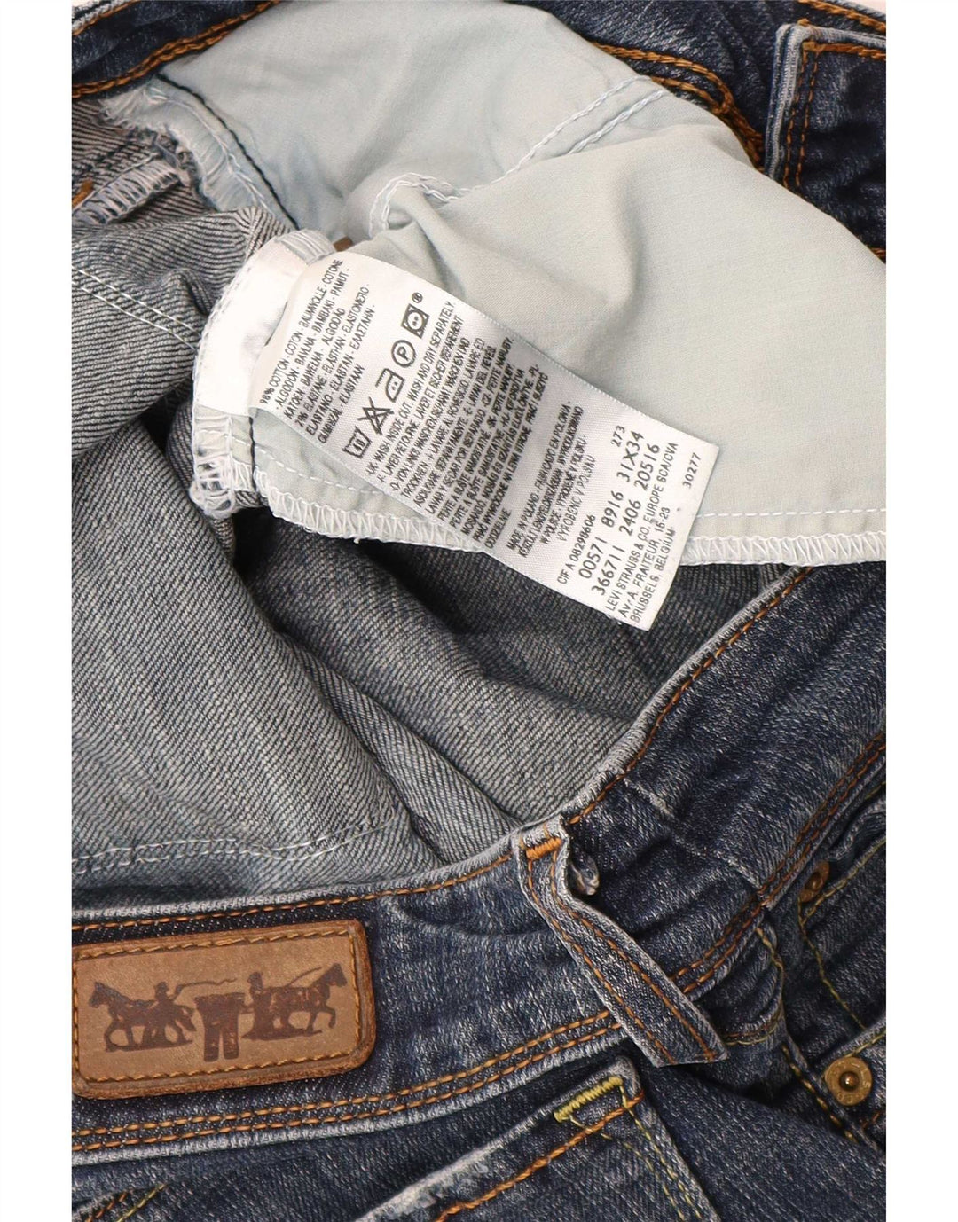 Levi's muške 571 uske traperice W31 L34 plavi pamuk