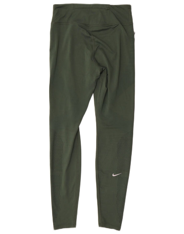 Nike Ženske Dri Fit Leggings UK 14 Medium Green Poliester