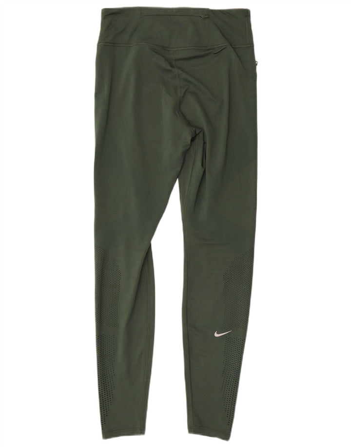 Nike Ženske Dri Fit Leggings UK 14 Medium Green Poliester