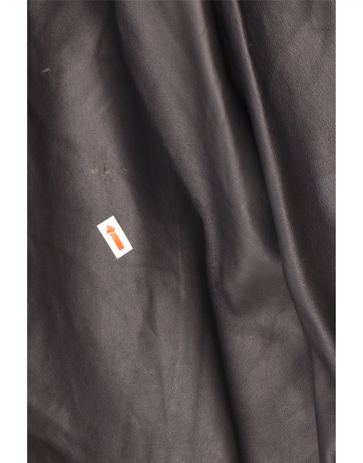 Vintage ženski preveliki kožni kaput IT 44 srednje crne kožne klasike