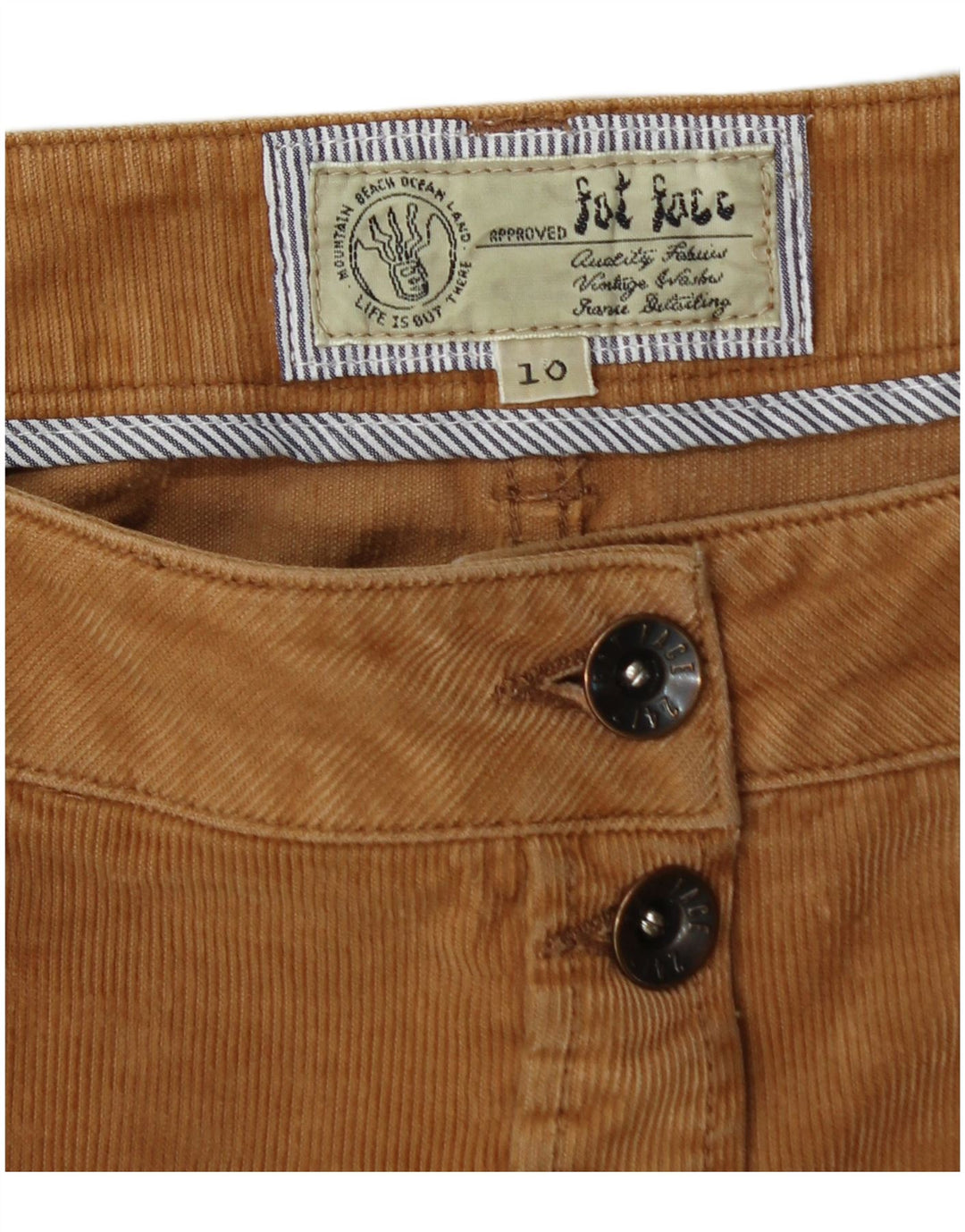 FAT FACE Ženska suknja od samta UK 10 Mala W30 Bež pamuk