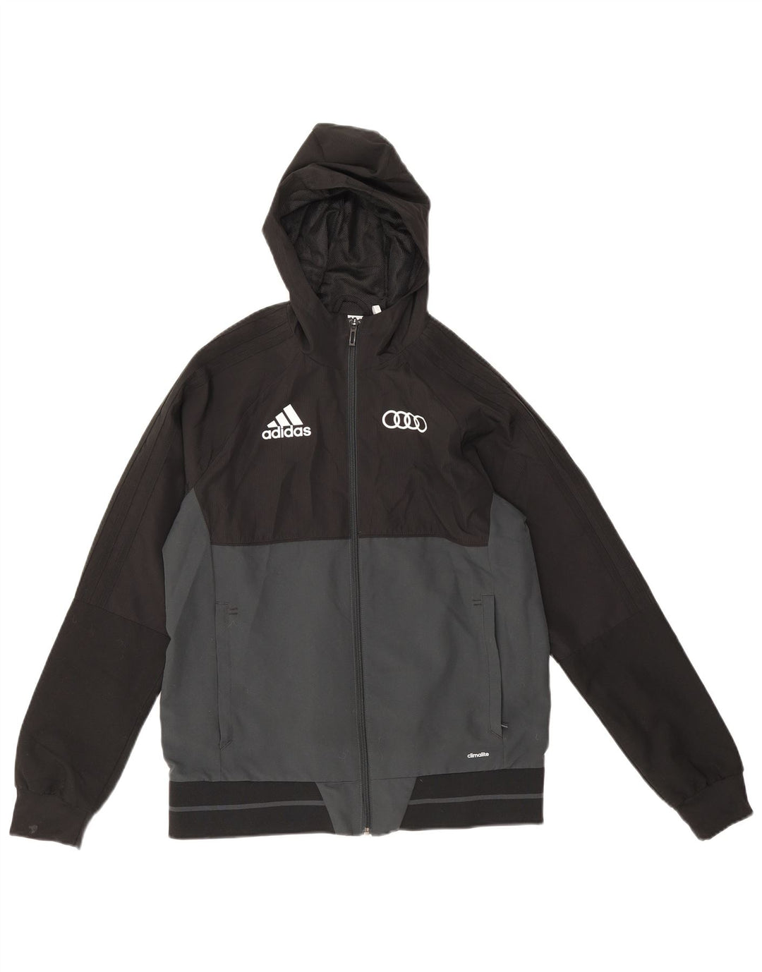 Adidas kišna jakna s kapuljačom za dječake 13-14 godina crna poliester u boji