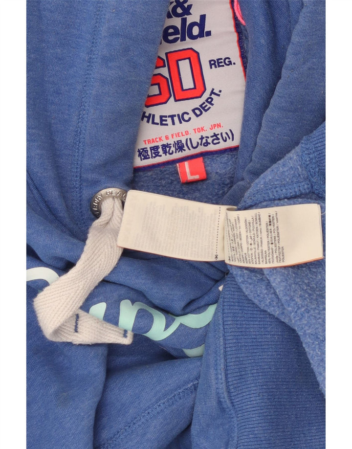 SUPERDRY Ženska majica s kapuljačom s kapuljačom UK 16 Veliki plavi flekasti pamuk
