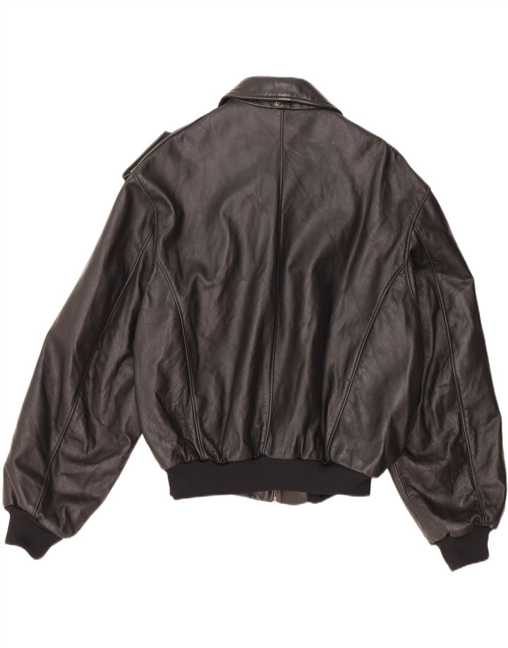 VINTAGE muška vojna kožna jakna IT 52 XL crna