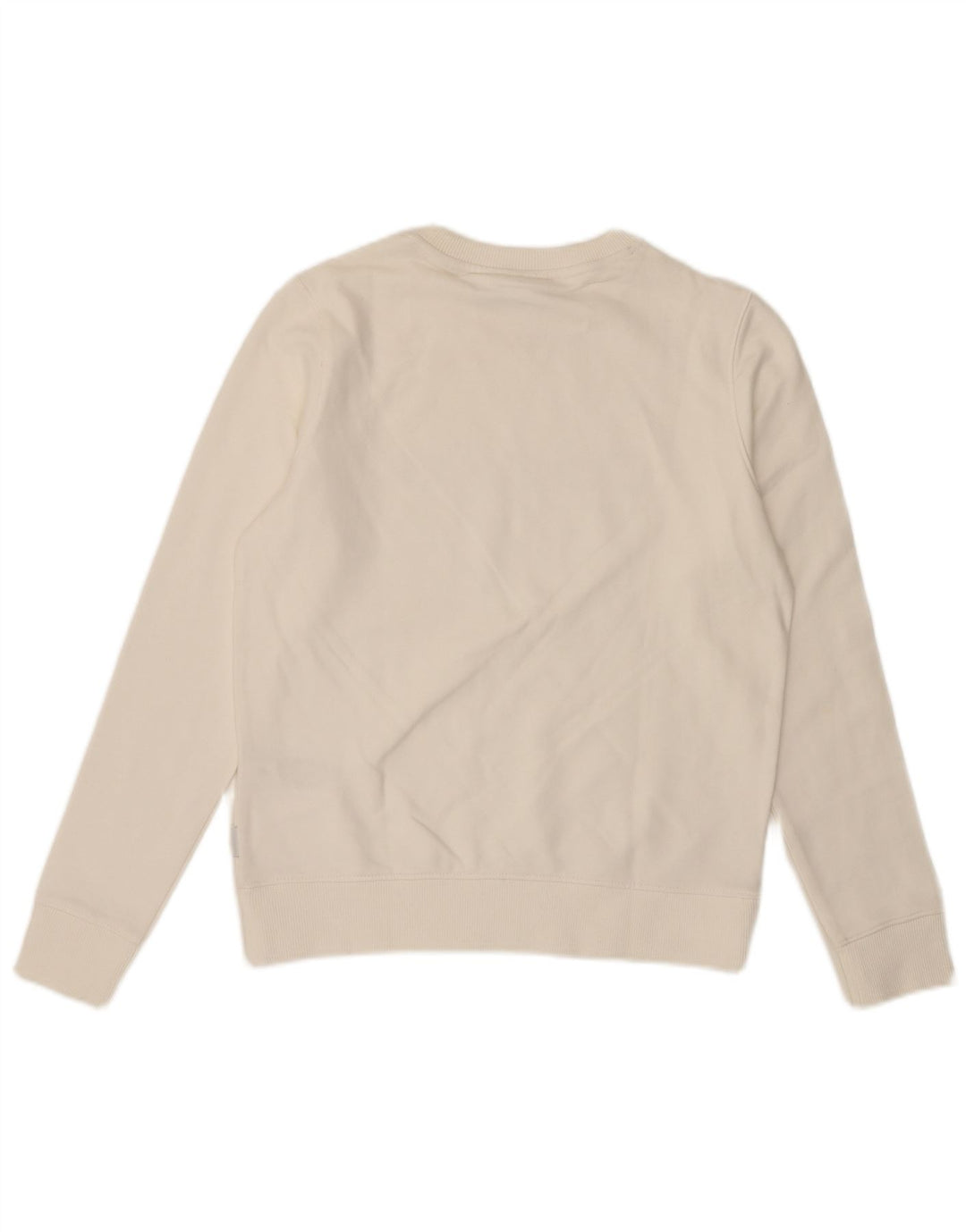 CALVIN KLEIN Womens Oversized Graphic Sweatshirt Jumper UK 10 Small White