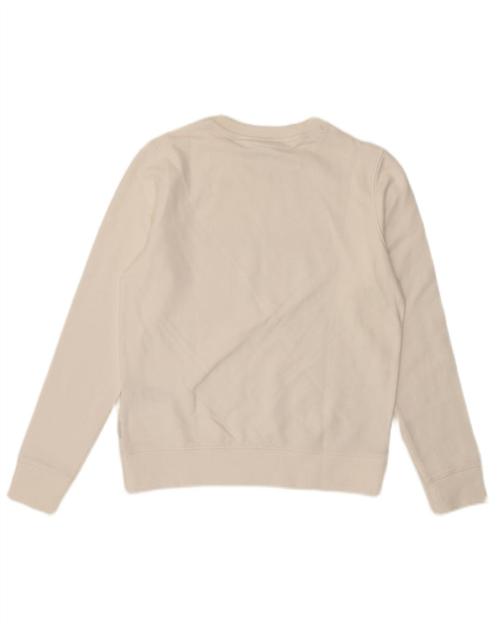 CALVIN KLEIN Womens Oversized Graphic Sweatshirt Jumper UK 10 Small White