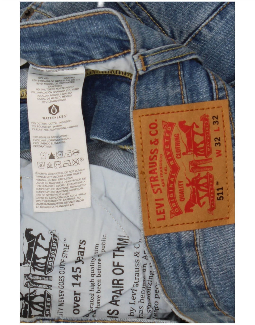 Levi's muške 511 uske traperice W32 L32 plavi pamuk