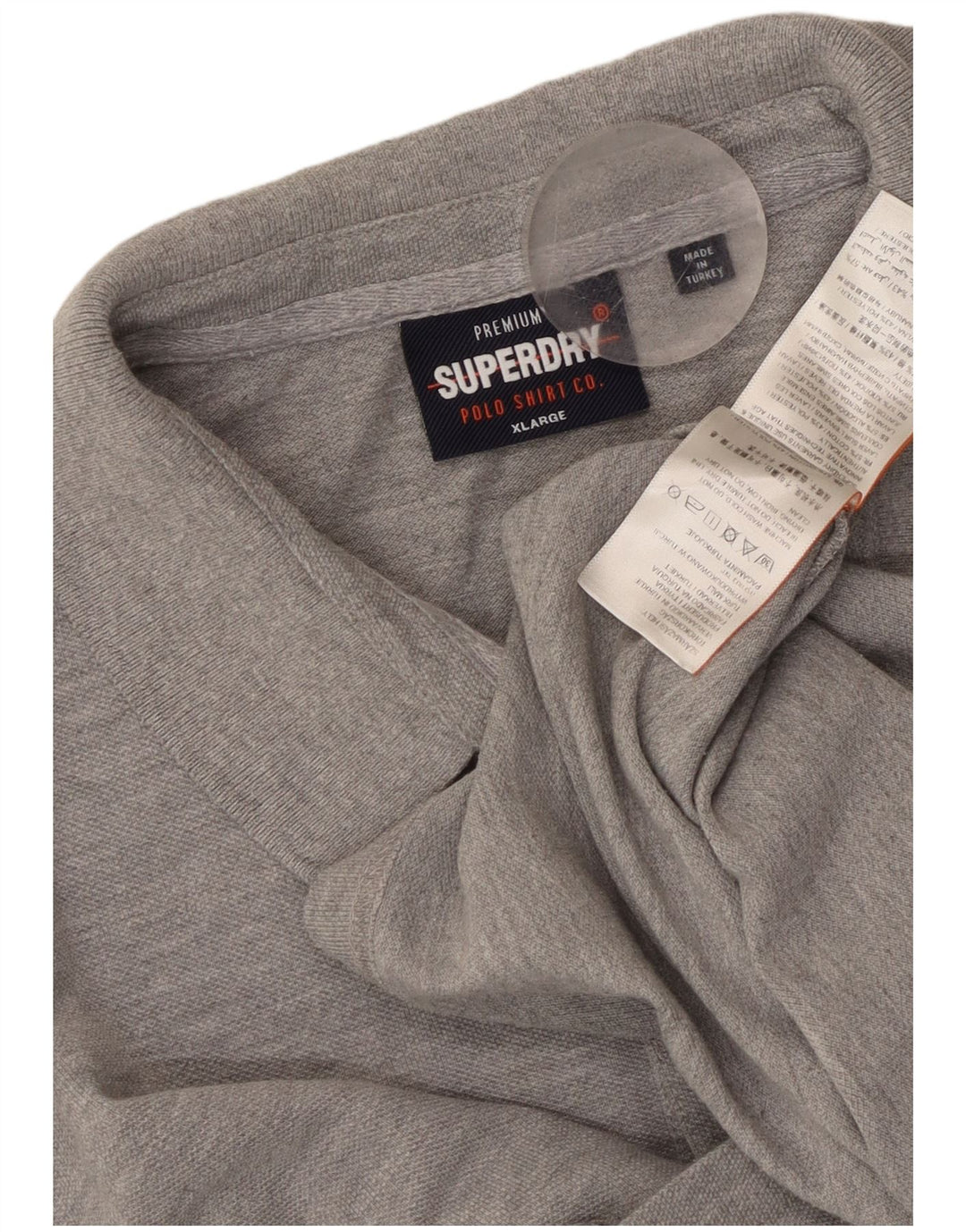 SUPERDRY muška polo majica XL sivi flekasti pamuk